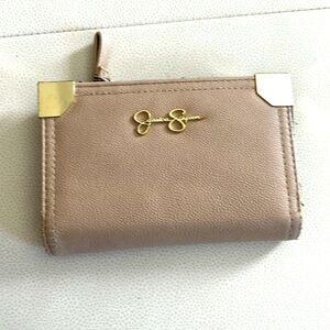 Jessica Simpson Bi-fold Billfold/Wallet-Tan Neutral Classic Like New Compact